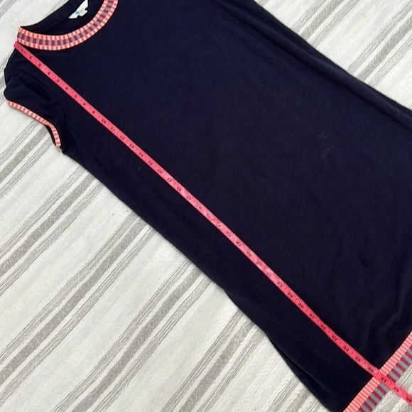 Boden Womens Navy Cotton Sena Shift Dress Embroidered Trim Cap Sleeve Size 8 - Picture 6 of 8